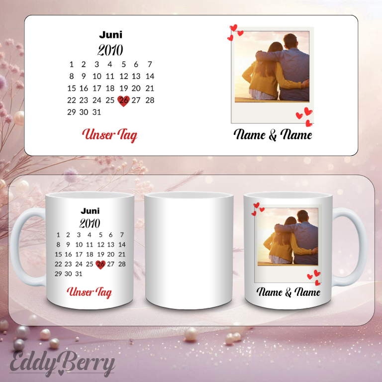 Keramikbecher mit Druck | Unser Tag | Valentinstag | EddyBerry® Desig