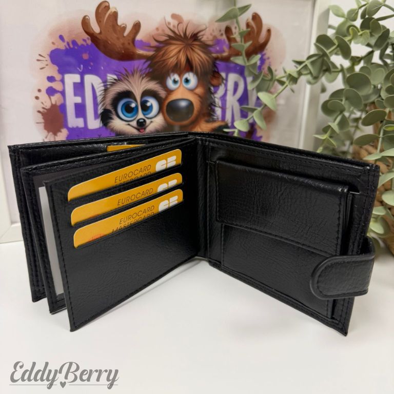 Herren Geldbörse Schwarz | Echtleder Optik | MEETS Liveverkauf