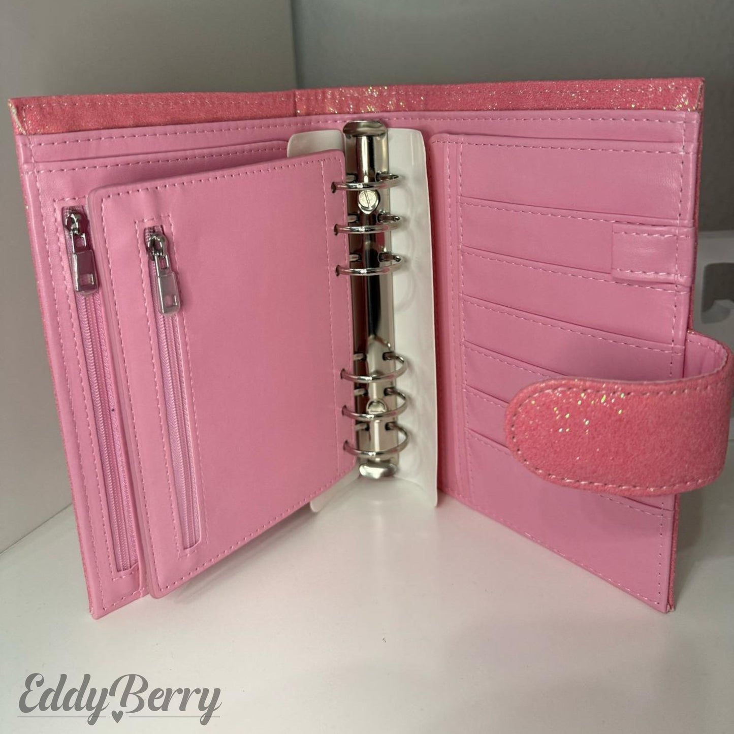 De Luxe Binder A6 - rosa Glitzer