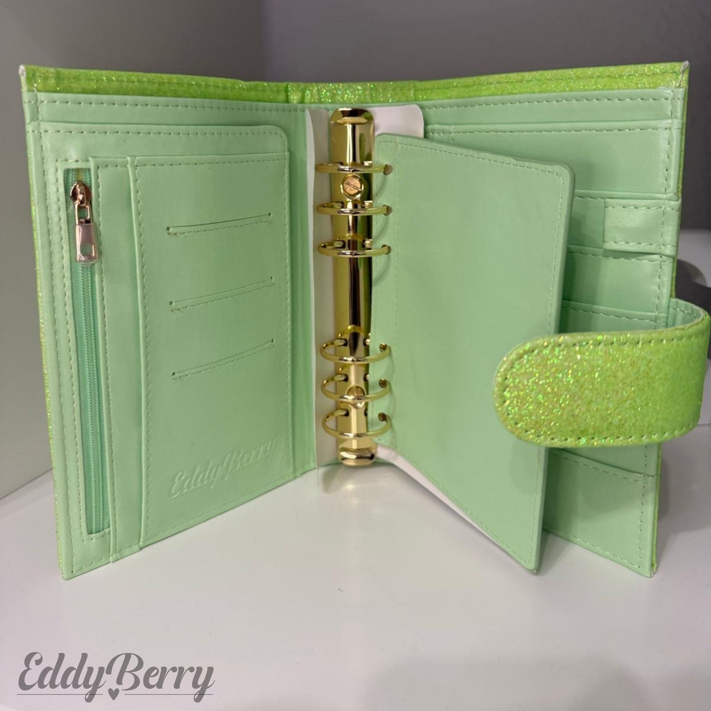 De Luxe Binder A6 - Grün Glitzer B-Ware