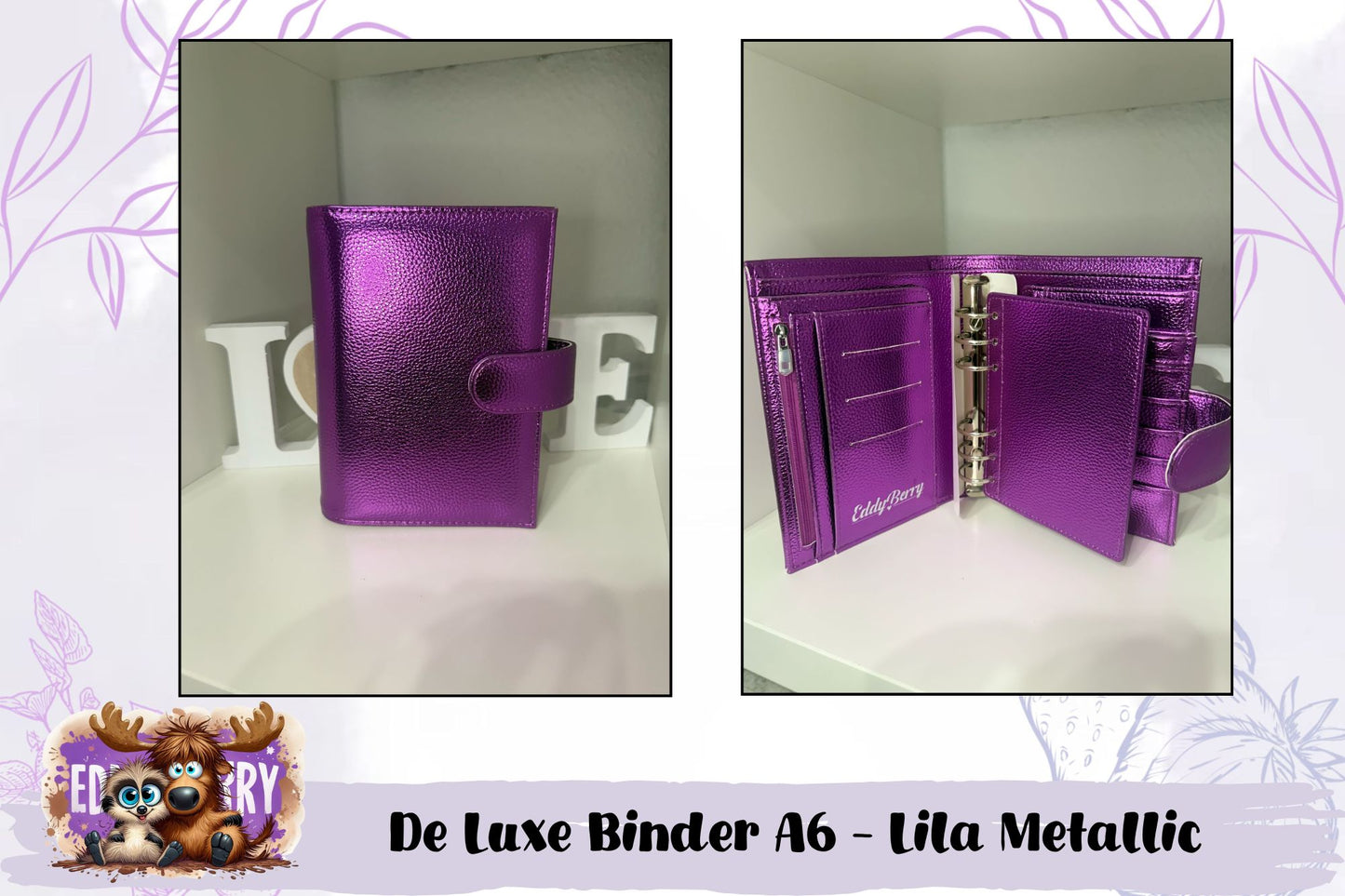 De Luxe Binder A6 - Lila Metallic B-Ware