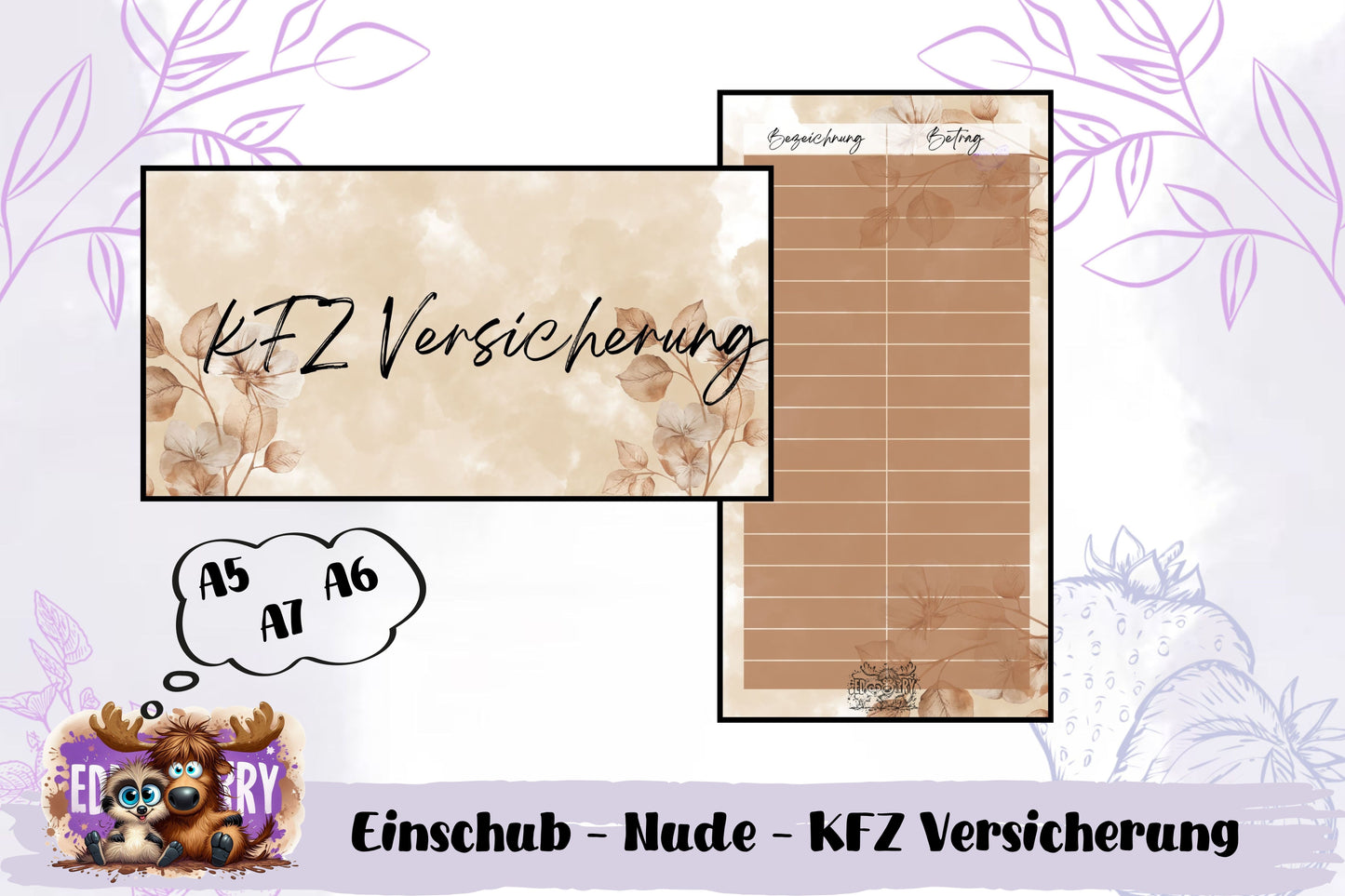 Einschübe mit Sinking Funds Kategorien (A6 & A7) – Perfekt organisiert!