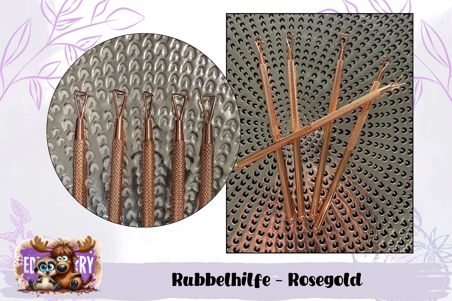 Rubbelhilfe am Stiel - Rosegold