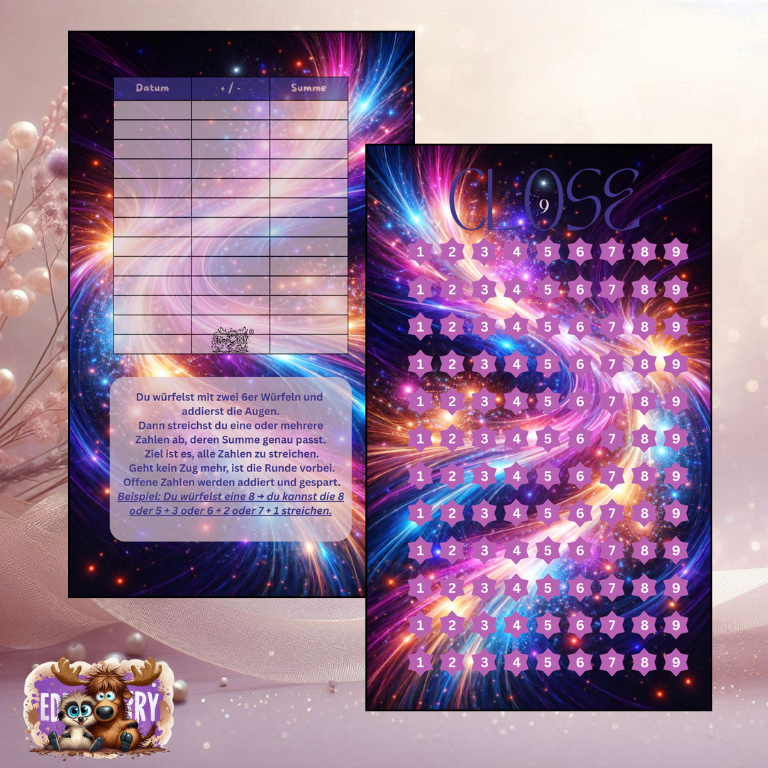 Close 9 | A6 Einheft- Challenge | EddyBerry® Design