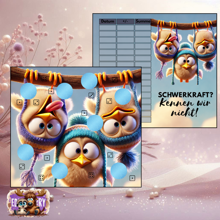 Schwerelos Sparen | A7 Klappkarte | EddyBerry® Design