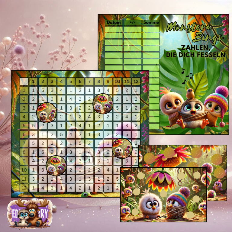 Monstera Bingo | A7 Klappkarte mit Zusatz | EddyBerry® Design