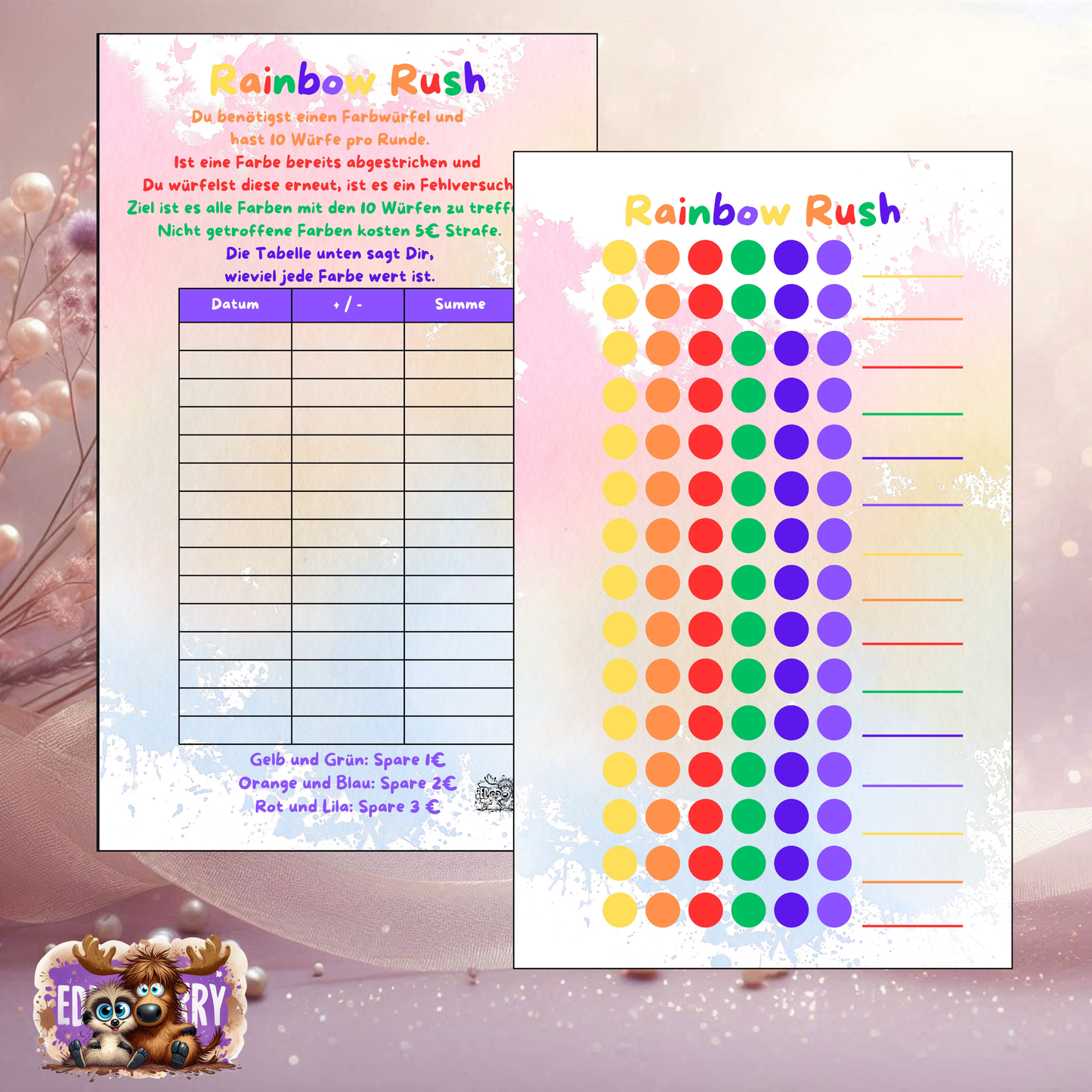 Rainbow Rush | A6 Einheft-Challenge | EddyBerry® Design