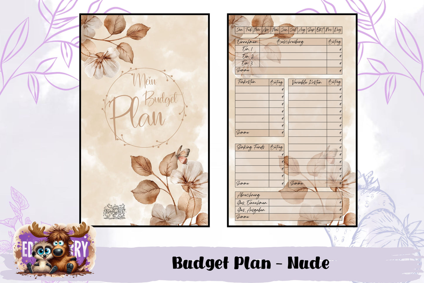 Budget Planer – Einnahmen, Ausgaben, Fixkosten & Variablen – Alles auf einem Blatt!