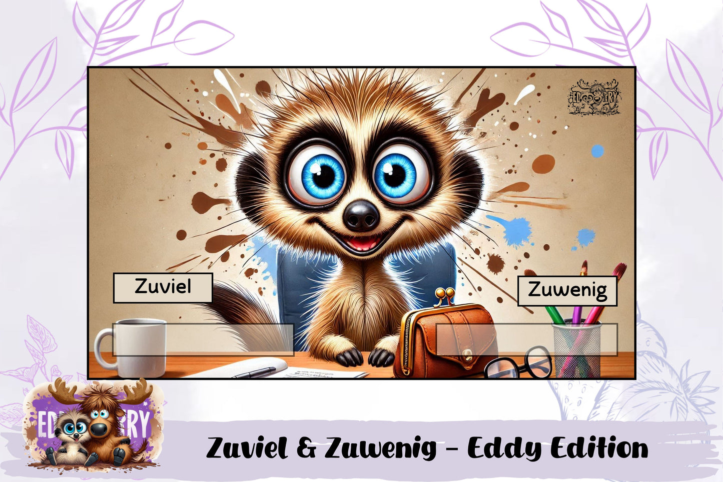 Zuwenig & Zuviel Geld - Wiederverwendbare Laminierte Karte
