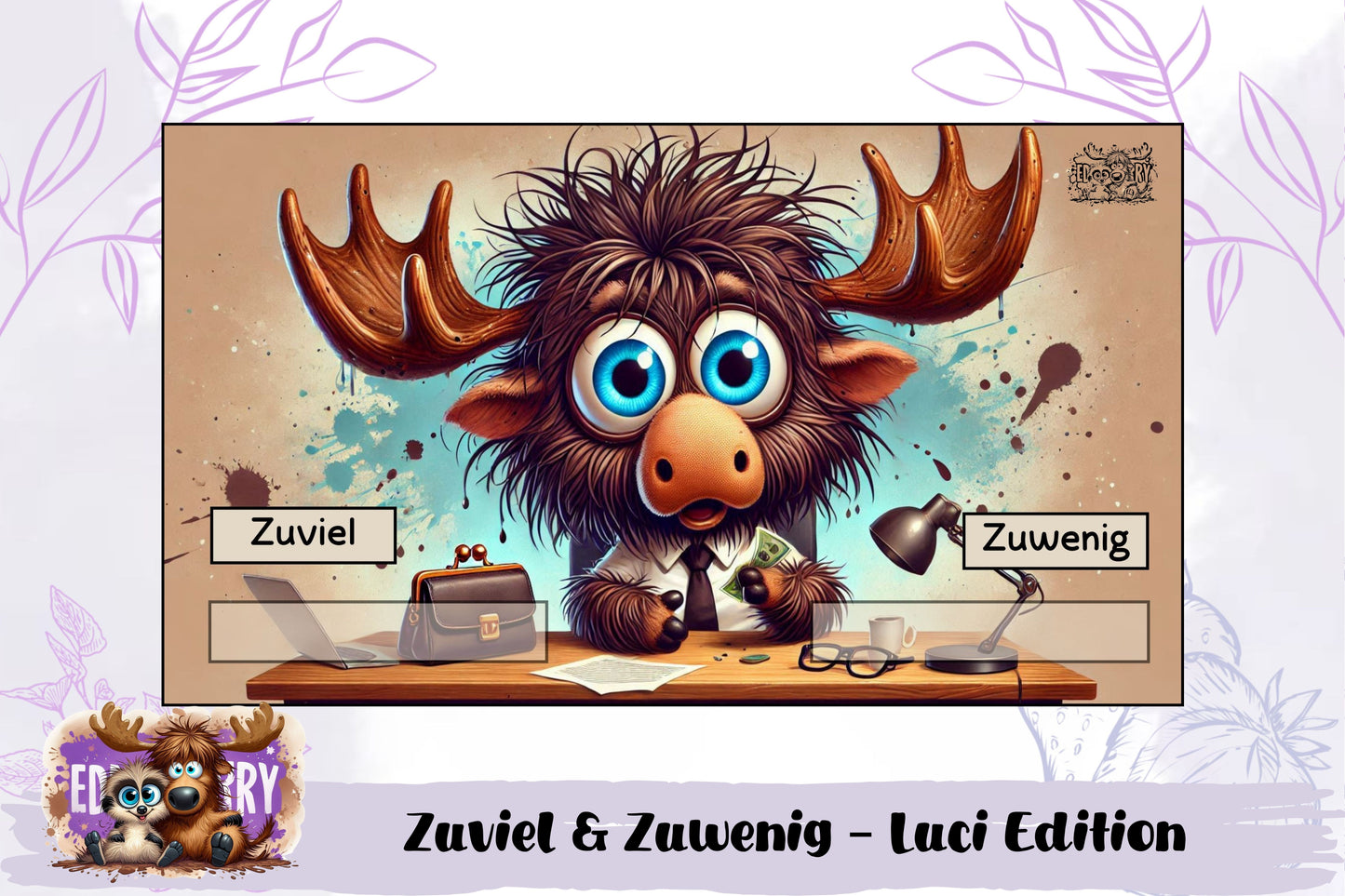Zuwenig & Zuviel Geld - Wiederverwendbare Laminierte Karte