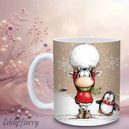 Keramikbecher mit Druck | Frohe Weihnachten | EddyBerry® Design