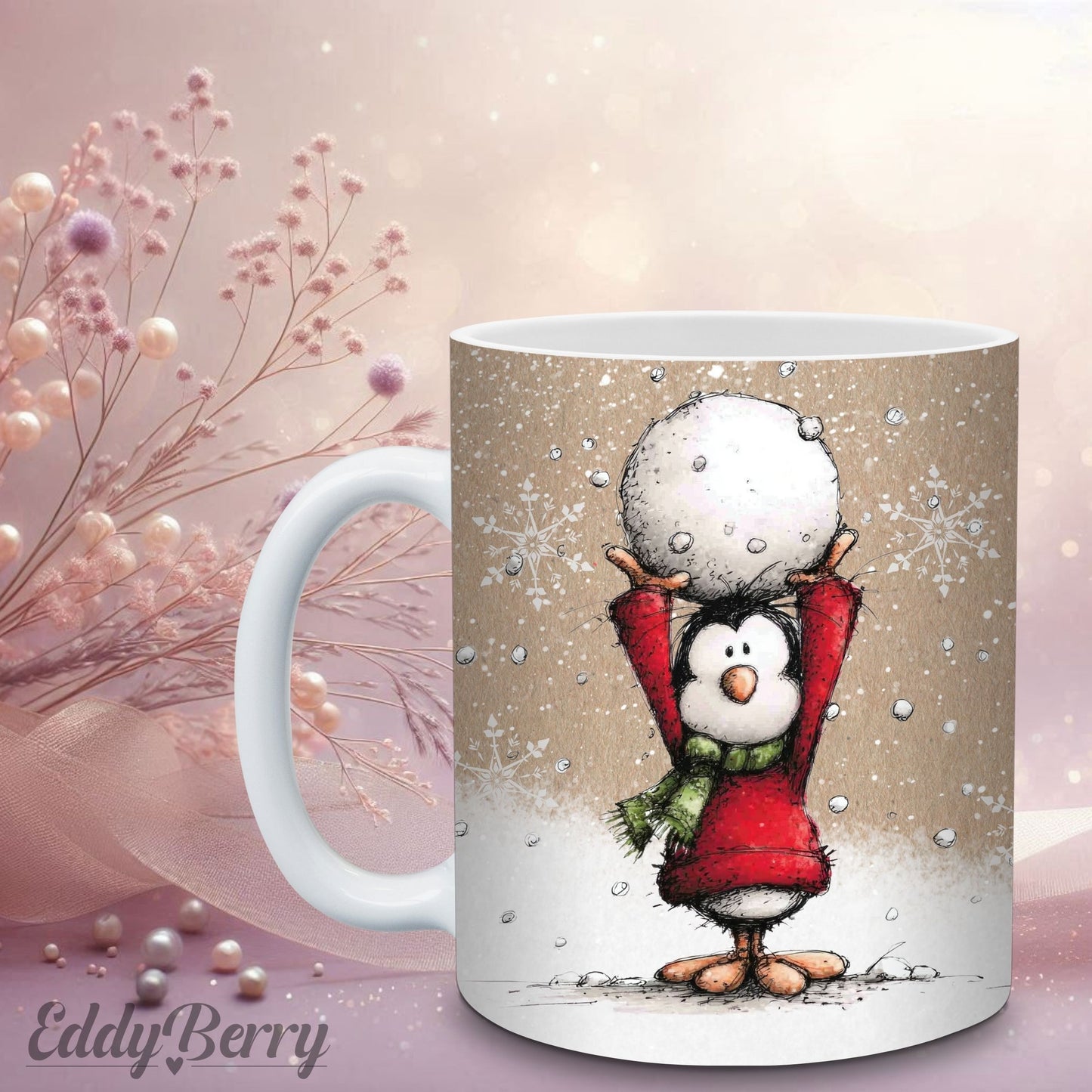 Keramikbecher mit Druck | Frohe Weihnachten | EddyBerry® Design