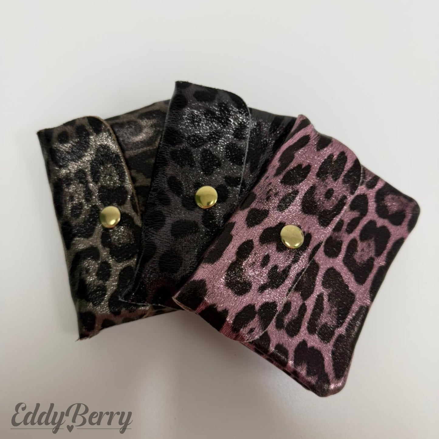 Echtleder Portemonnaie Metallic – Leopard Design | Klein | MEETS Liveverkauf