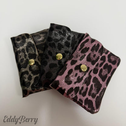 Echtleder Portemonnaie Metallic – Leopard Design | Klein | MEETS Liveverkauf