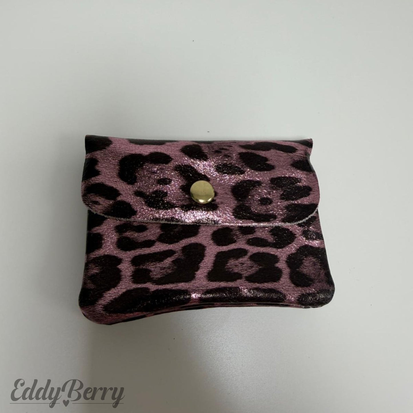 Echtleder Portemonnaie Metallic – Leopard Design | Klein | MEETS Liveverkauf