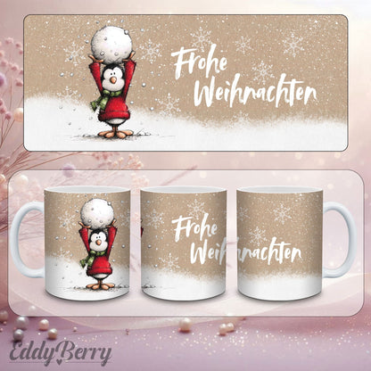 Keramikbecher mit Druck | Frohe Weihnachten | EddyBerry® Design