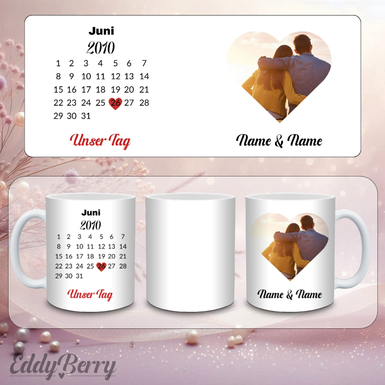 Keramikbecher mit Druck | Unser Tag | Valentinstag | EddyBerry® Desig