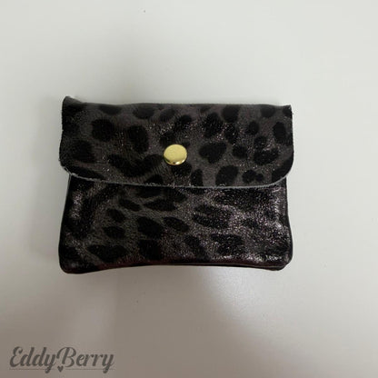 Echtleder Portemonnaie Metallic – Leopard Design | Klein | MEETS Liveverkauf