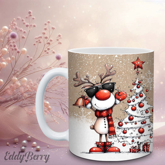Keramikbecher mit Druck | Frohe Weihnachten | EddyBerry® Design