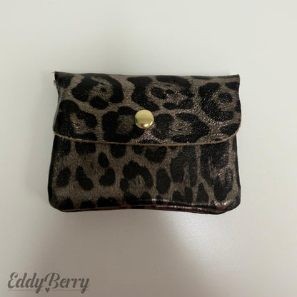 Echtleder Portemonnaie Metallic – Leopard Design | Klein | MEETS Liveverkauf