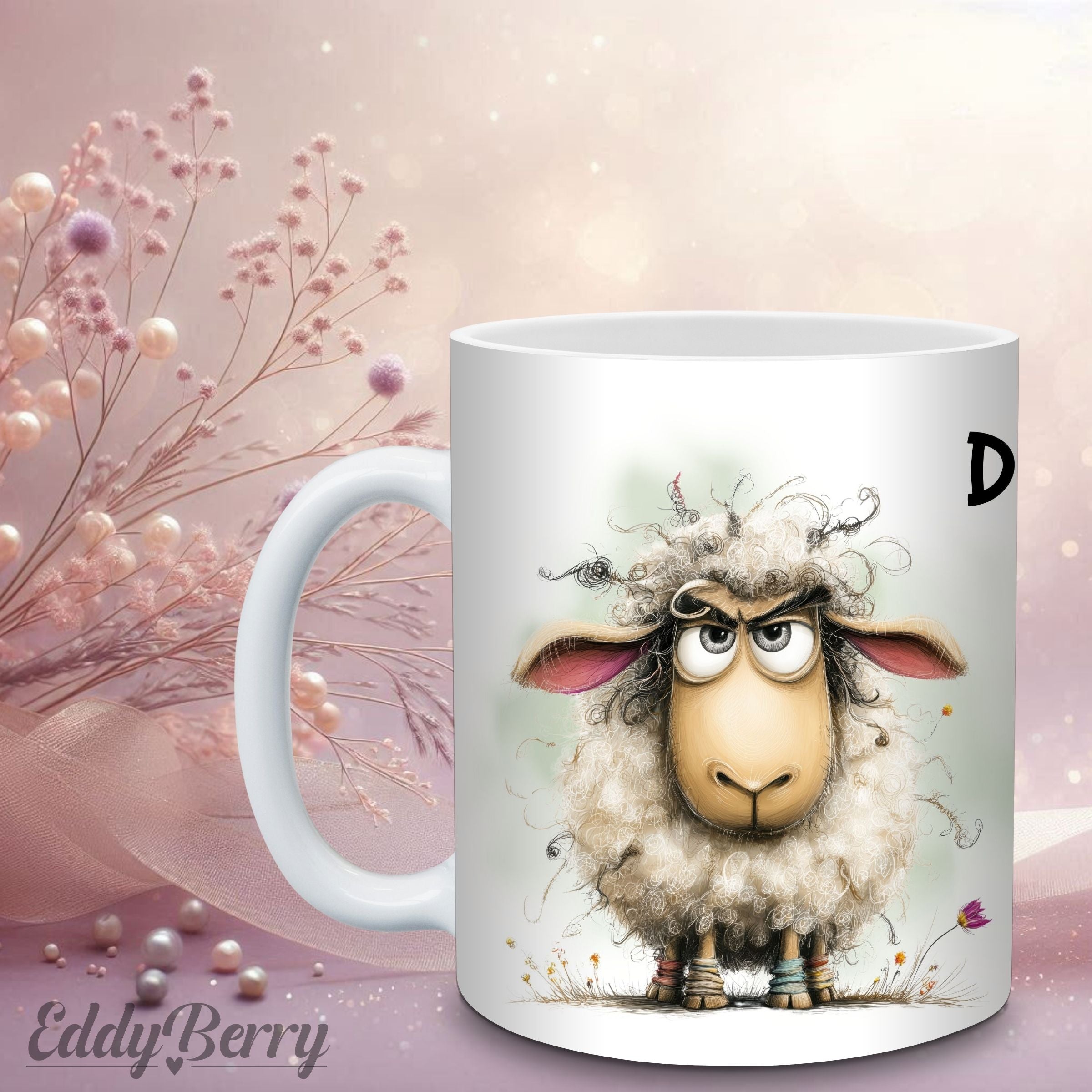 Keramikbecher mit Druck | Schaf Idioten | EddyBerry® Design