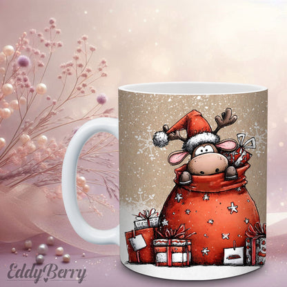 Keramikbecher mit Druck | Frohe Weihnachten | EddyBerry® Design