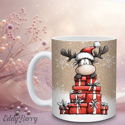Keramikbecher mit Druck | Frohe Weihnachten | EddyBerry® Design