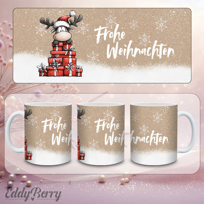 Keramikbecher mit Druck | Frohe Weihnachten | EddyBerry® Design