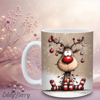 Keramikbecher mit Druck | Frohe Weihnachten | EddyBerry® Design