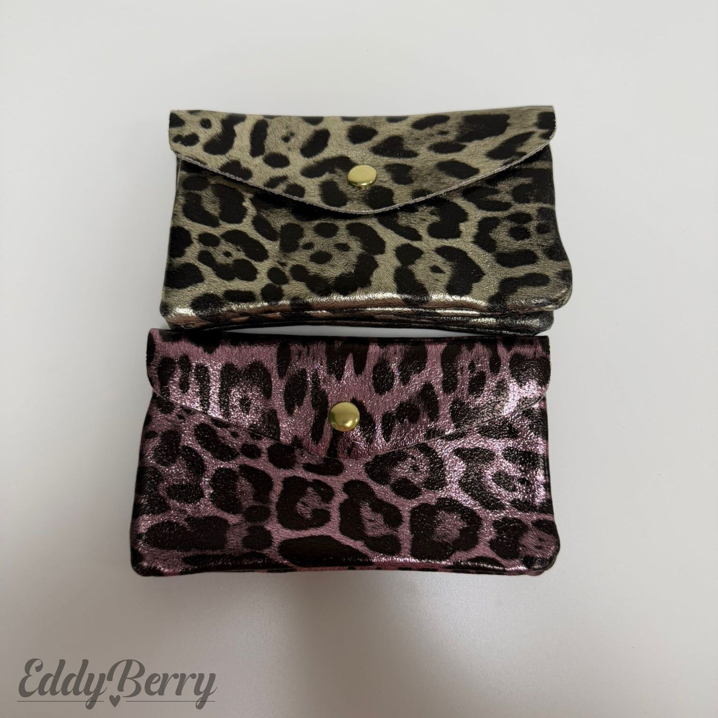 Echtleder Portemonnaie Metallic – Leopard Design | Groß | MEETS Liveverkauf