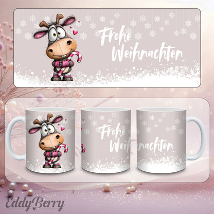 Keramikbecher mit Druck | Frohe Weihnachten | EddyBerry® Design