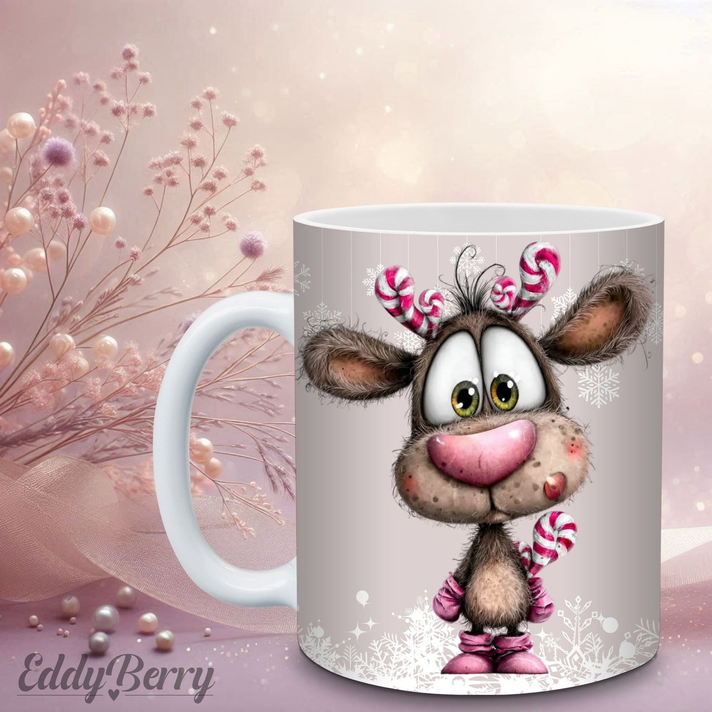 Keramikbecher mit Druck | Frohe Weihnachten | EddyBerry® Design