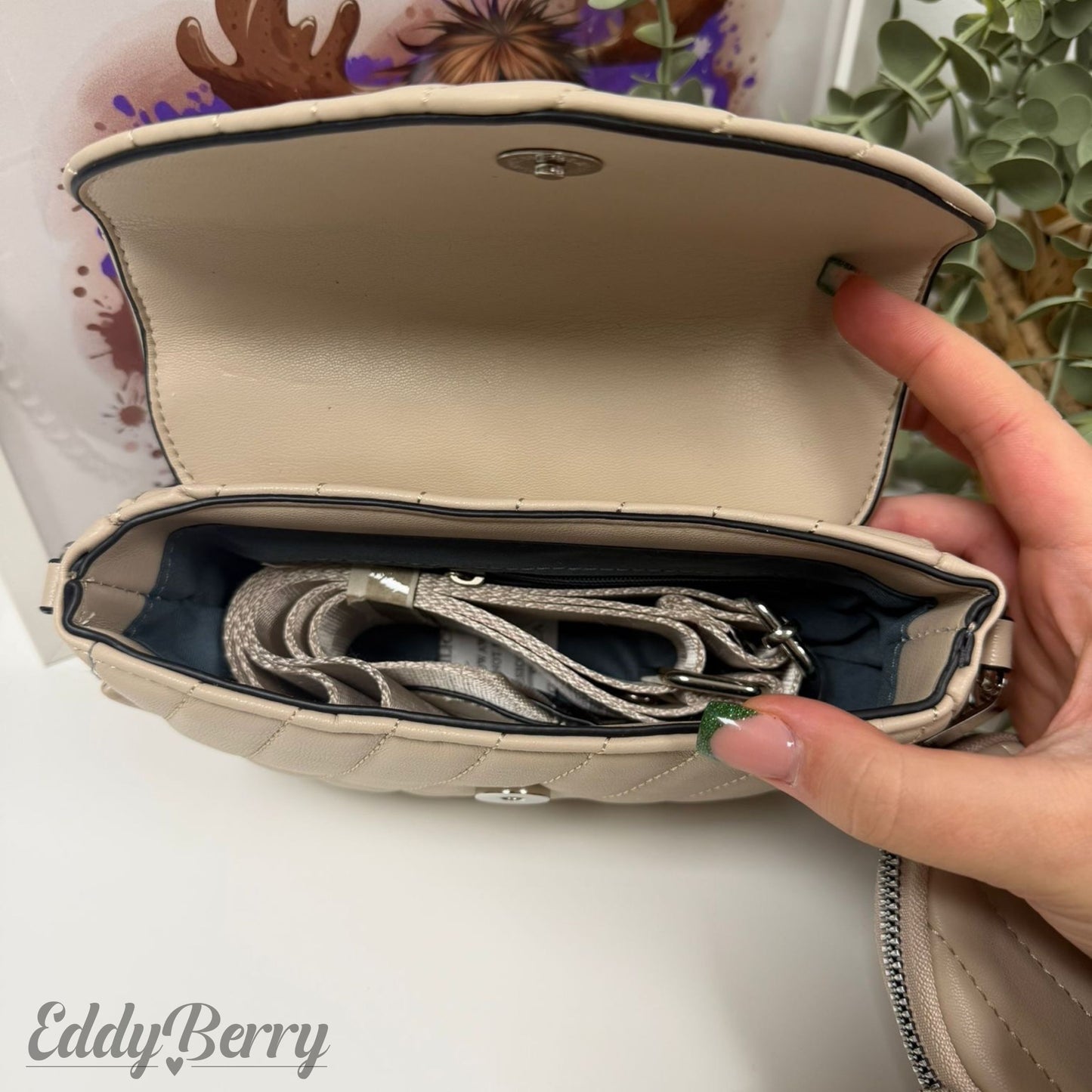 Crossbody Bag Beige mit Mini-Pouch | MEETS Liveverkauf