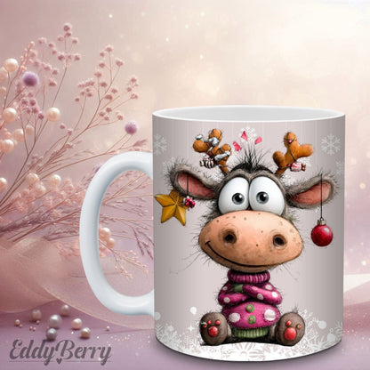Keramikbecher mit Druck | Frohe Weihnachten | EddyBerry® Design