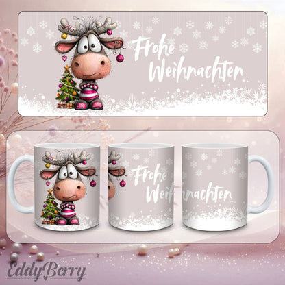 Keramikbecher mit Druck | Frohe Weihnachten | EddyBerry® Design