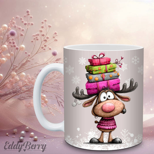 Keramikbecher mit Druck | Frohe Weihnachten | EddyBerry® Design