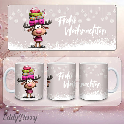 Keramikbecher mit Druck | Frohe Weihnachten | EddyBerry® Design