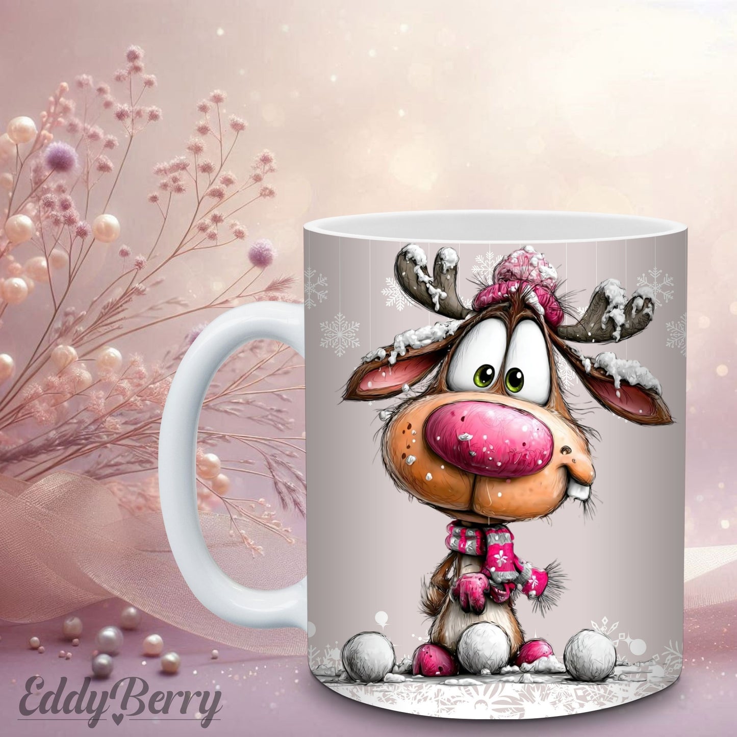 Keramikbecher mit Druck | Frohe Weihnachten | EddyBerry® Design