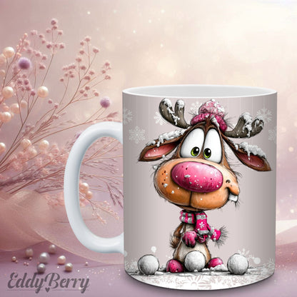 Keramikbecher mit Druck | Frohe Weihnachten | EddyBerry® Design