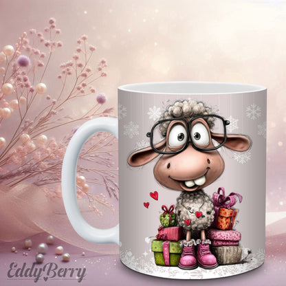 Keramikbecher mit Druck | Frohe Weihnachten | EddyBerry® Design