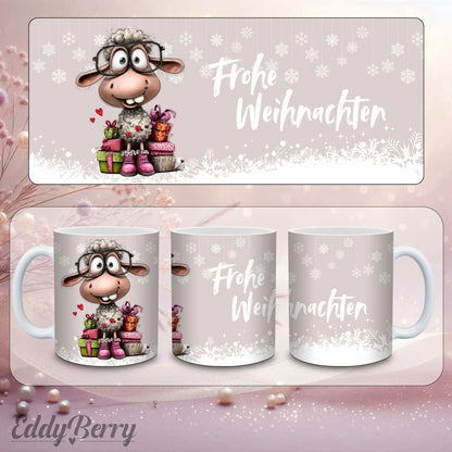 Keramikbecher mit Druck | Frohe Weihnachten | EddyBerry® Design