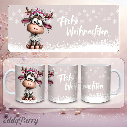 Keramikbecher mit Druck | Frohe Weihnachten | EddyBerry® Design
