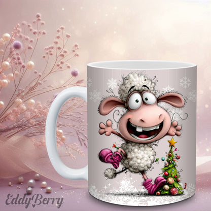 Keramikbecher mit Druck | Frohe Weihnachten | EddyBerry® Design