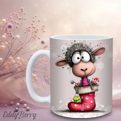 Keramikbecher mit Druck | Frohe Weihnachten | EddyBerry® Design