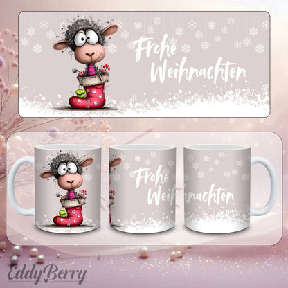Keramikbecher mit Druck | Frohe Weihnachten | EddyBerry® Design