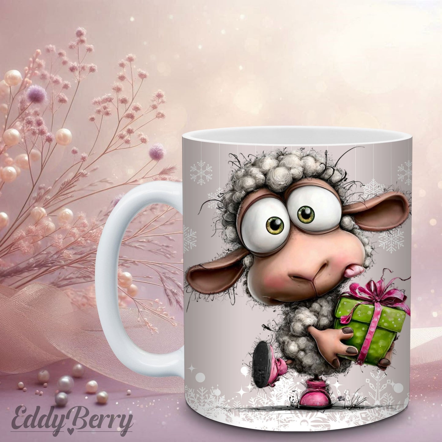 Keramikbecher mit Druck | Frohe Weihnachten | EddyBerry® Design