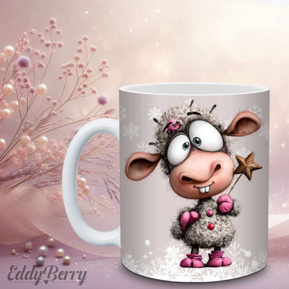 Keramikbecher mit Druck | Frohe Weihnachten | EddyBerry® Design