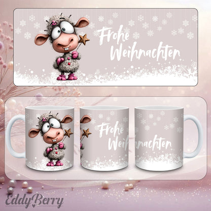 Keramikbecher mit Druck | Frohe Weihnachten | EddyBerry® Design