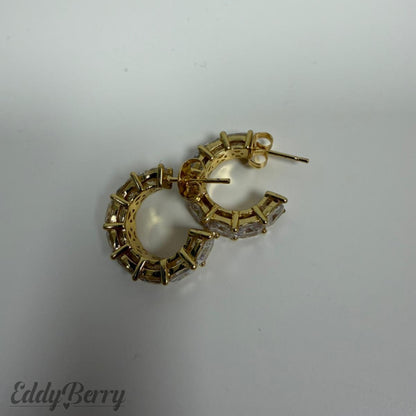 Creolen mit Kristallbesatz | 14K vergoldet/silbert | MEETS Liveverkauf