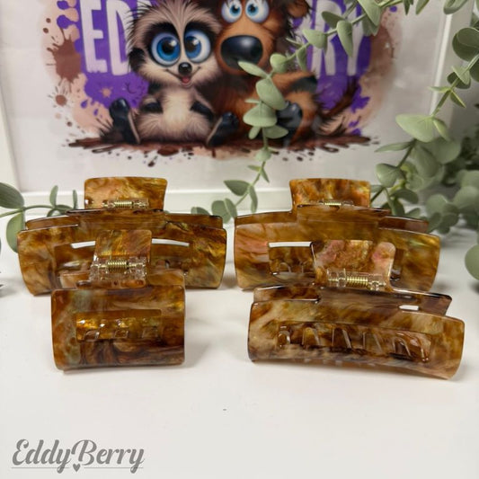 Haarclip Braun Marmor Optik | 3 Größen | MEETS Liveverkauf